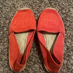 Tory Burch Orange Suede Espadrilles